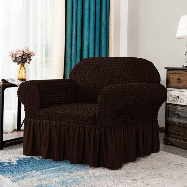 G25 FORRO DE MUEBLE CON FALDON BURBUJA CAFE OSCURO  1P