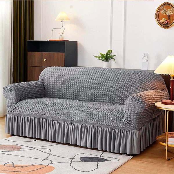 G25 FORRO DE MUEBLE CON FALDON BURBUJA GRIS 2P