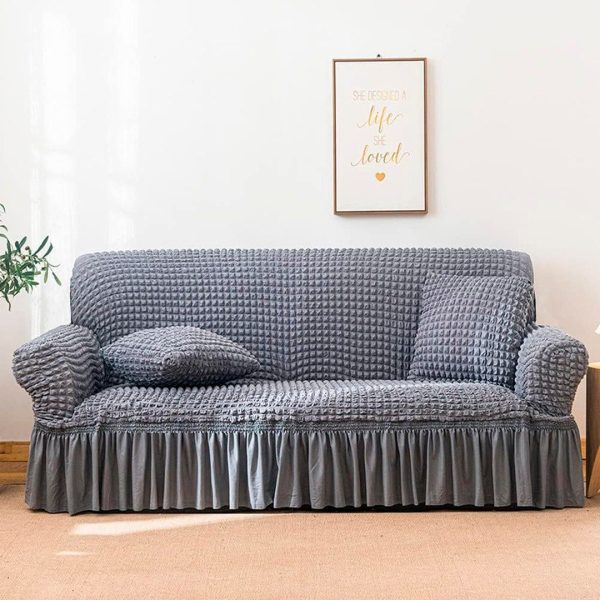 G25 FORRO DE MUEBLE CON FALDON BURBUJA GRIS 3P