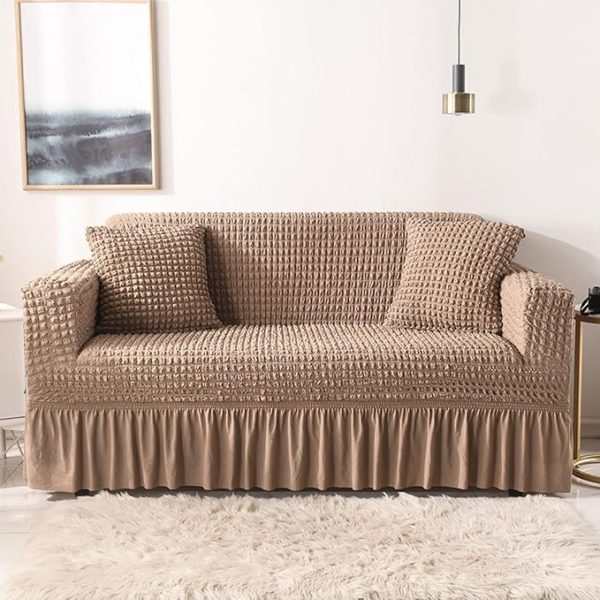 G25 FORRO DE MUEBLE CON FALDON BURBUJA CAFE CACAO 2P