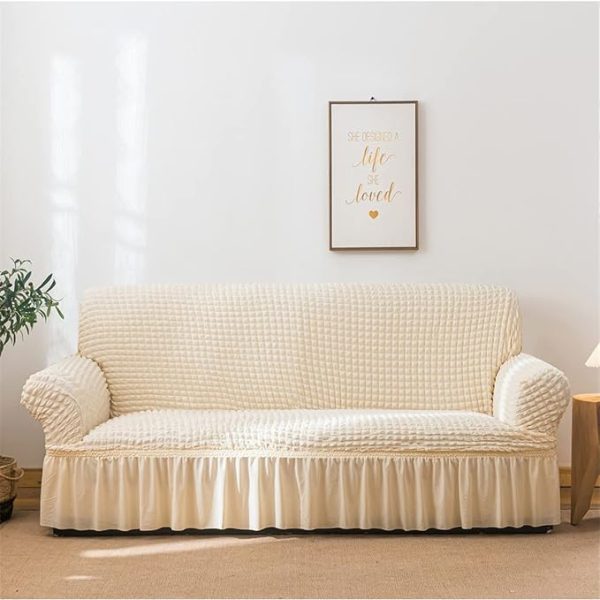 G25 FORRO DE MUEBLE CON FALDON BURBUJA BEIGE 3P