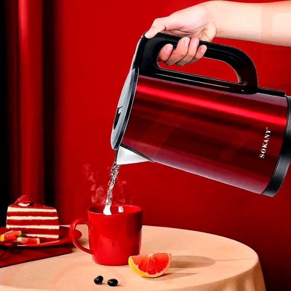 HERVIDORA SOKANY SK-SH-1088 ELECTRICA ROJA-DOARA-2.5L 1200W